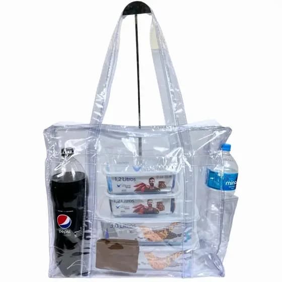 Sacola Bolsa Transparente PVC Jumbo Presidio Praia Maternidade Reforçado Cristal YS1810