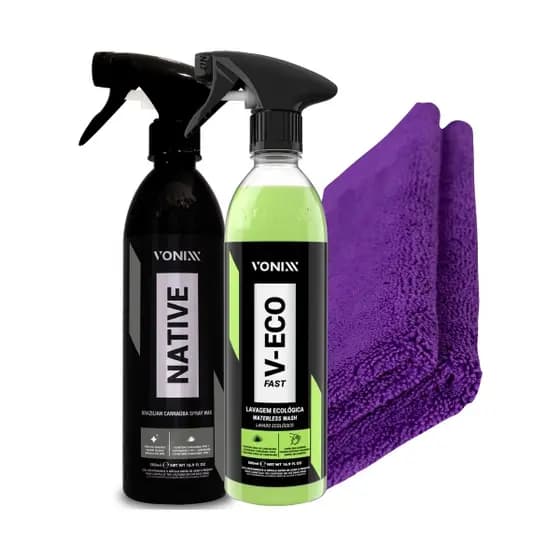 Kit Ecológico Vonixx - Auto Esporte V-Eco Cera Native Toalha Microfibra