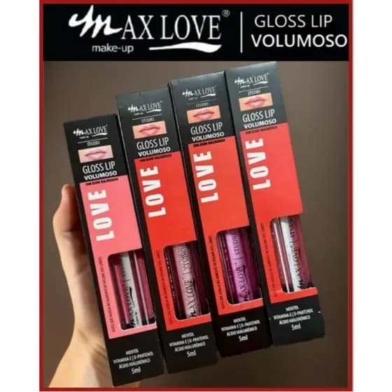Gloss Labial Lip Volumoso Aumenta Os Lábios Com Ácido Hialurônico + Vitamina - Max Love (Cores)