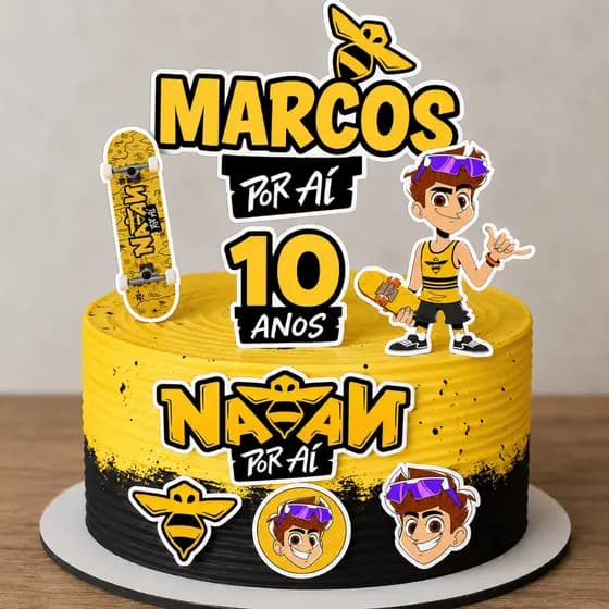 Topo/Topper de Bolo Natan Por Ai Personalizado com NOME