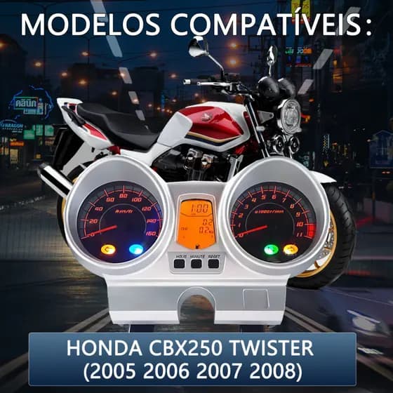 Painel Completo Para Honda Cbx250 CBF250 Twister 2005 a 2008 Medidor De Velocidade Modificação De Motocicleta