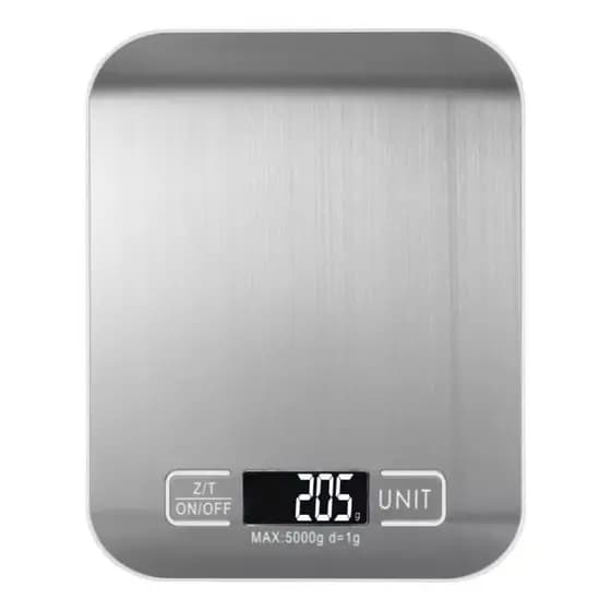 Balança de Cozinha Digital 10kg em Inox Alta Precisão 1g Dieta Fit com Tara LCD Pilhas Inclusas Envio Imediato