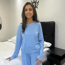 Pijama Feminino Adulto Manga Longa e Calça Suede Canelado