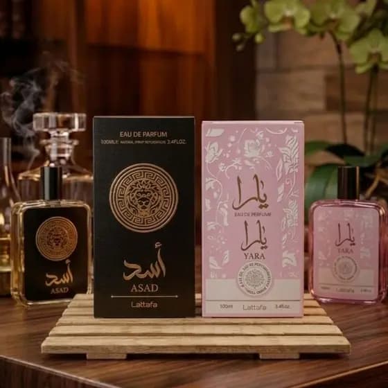 Kit Perfume Asad Masculino + Yara Feminino 100ml - (CONTENDO VARIAÇÕES COM 1 UNIDADE)
