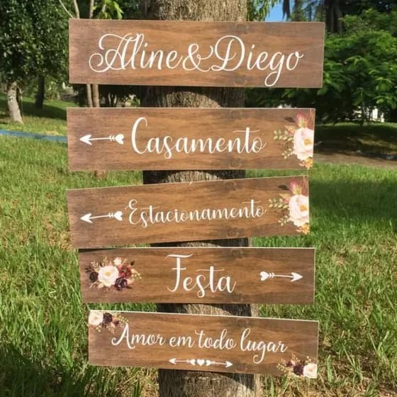 Placa Decorativa Casamento Bem Vindos 10x40 Personalizada com nomes Ótima Qualidade Promoção
