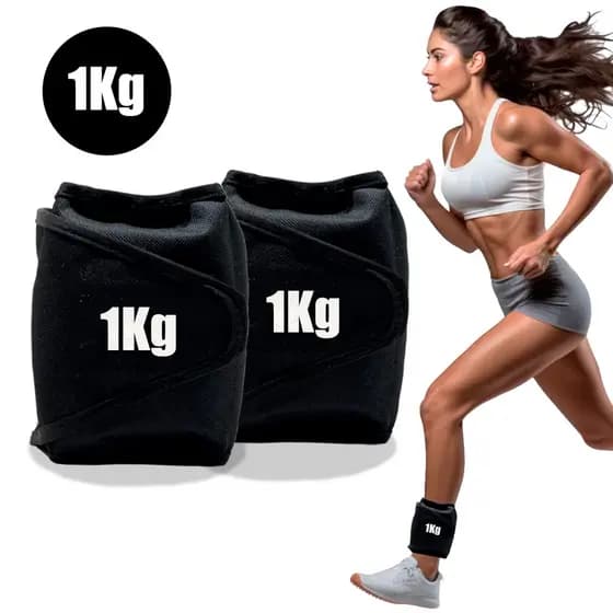 Par de Caneleira Peso 1kg Treinar Pernas Academia Tornozeleira Treino Exercício Crossfit Fitness Academia Musculação