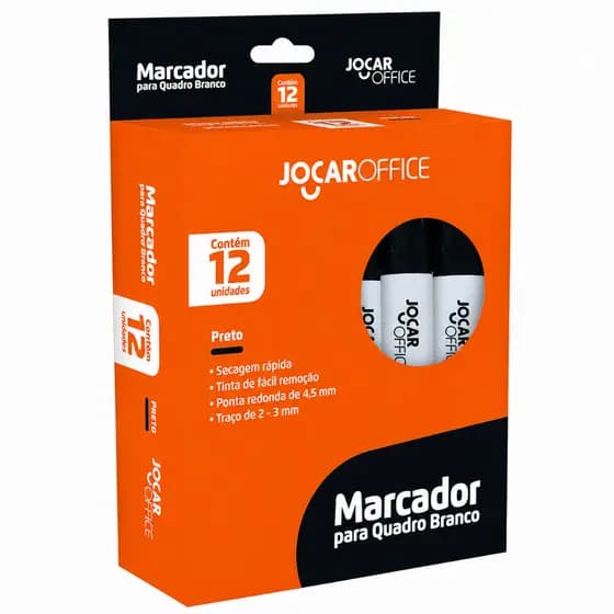 Kit Marcadores Para Quadro Branco Preto JocAR Office Caneta Pincel Atômico Apagável