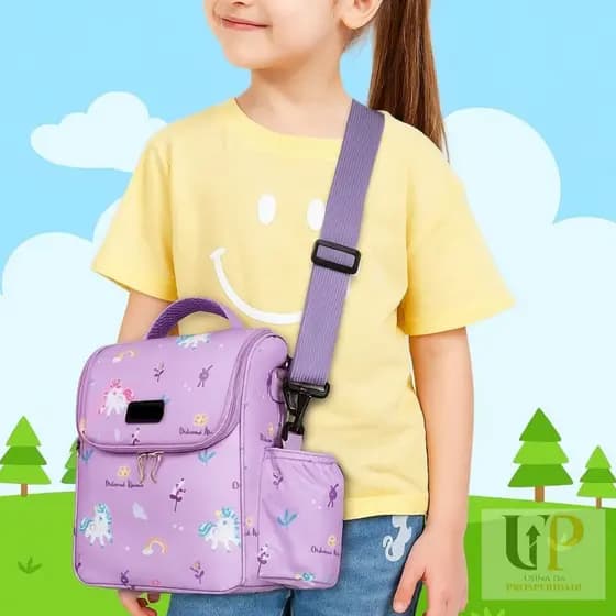 Bolsa Térmica Lancheira Infantil Para Marmita Quente e Frio Passeio Escola Menino Menina