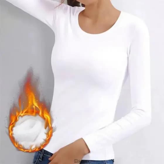 Blusa Térmica Feminina Peluciada Inverno Segunda Pele Flanelado Frio Intenso