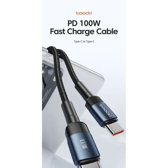 Cabo Toocki 100W/60W USB C Para Tipo C Carregamento Rápido Cabo De Dados USB C Para Tipo C