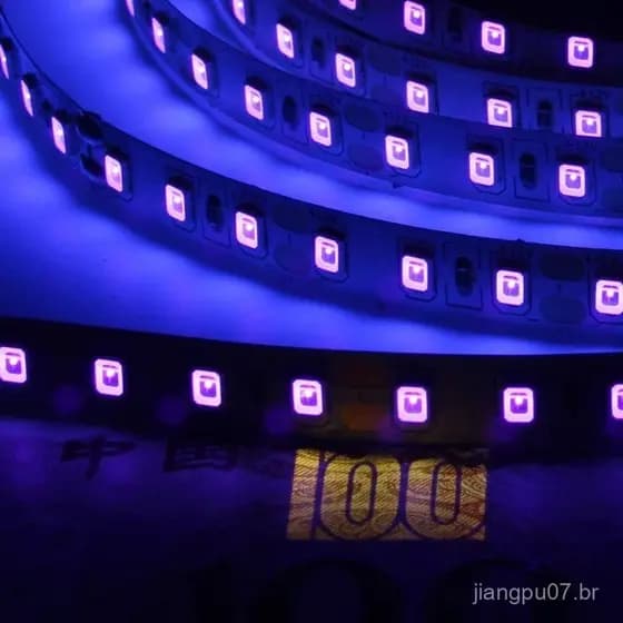 Fita de LED UV 395nm 5M 5050 2835 SMD 12v, Diodo LED Ultravioleta, Fita Flexível Roxa para DJ Fluorescente