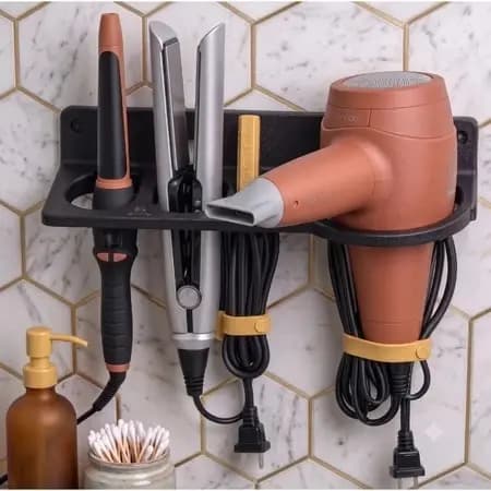 Organizador Suporte parede Para Secador De Cabelo Prancha Chapinha Babyliss Super Resistente In