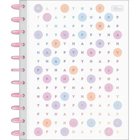 CADERNO UNIVERSITÁRIO TILIDISCO 1 MATÉRIA HAPPY 80 FOLHAS