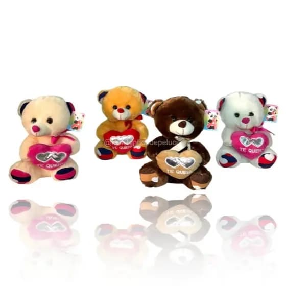 Urso Mini PP com Laço e Coração com frase " Te Quiero" 21cm ATBB7500-21