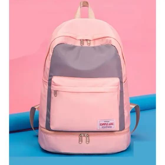 Mochila Escolar Viagem Volta as Aulas Mochila Funcional Esporte Bolso Escondido Rosa Escolar Juvenil Multifuncional