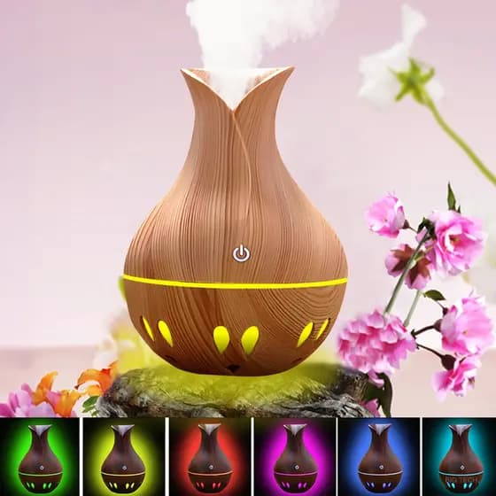 Umidificador De Ar Difusor Elétrico Aromatizador De Ambiente Para Quarto Com Luzes Noturnas De 7 Cores
