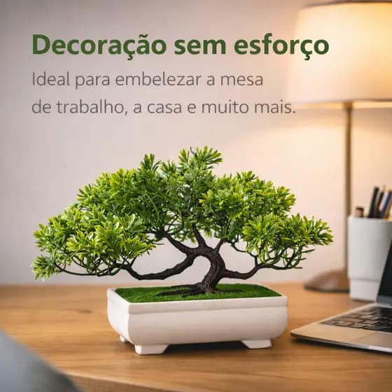 Árvore De Bonsai Artificial Em Vaso De Plantas Flores Verdes Falsas Para Decoração De Casa , Mesa De Escritório , Festa