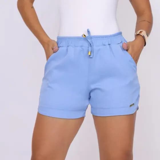 short lindo feminino alfaiataria baby confortável, bermudinha feminina, short curto de tecido