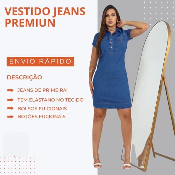 vestido jeans feminino, chemise soltinha jeans, vestido casual soltinho
