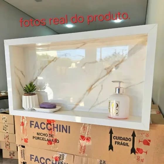 NICHO DE PORCELANATO 60X30CM PORTA SHAMPOO ENVIO FULL
