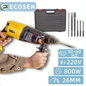 Martelete Rotativo Rompedor Parafusadeira e Furadeira de Impacto Potência de 800W + Maleta Acessórios