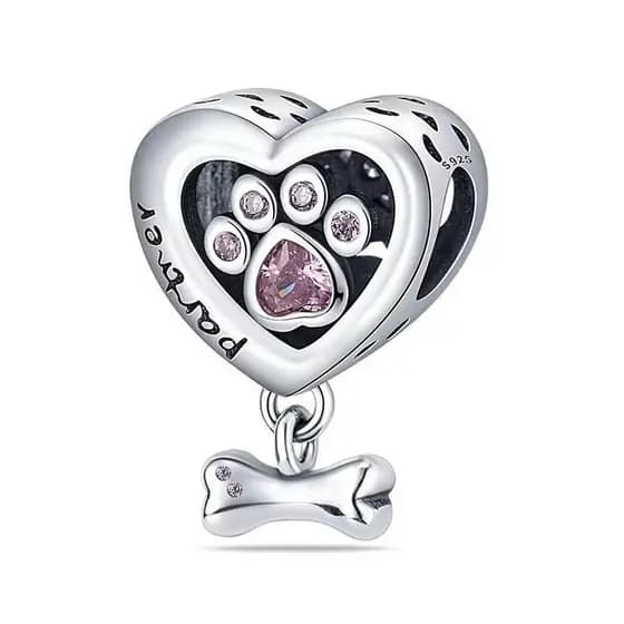 Berloque EK Love Dogs Luxo Prata S925 detalhe em zircônia