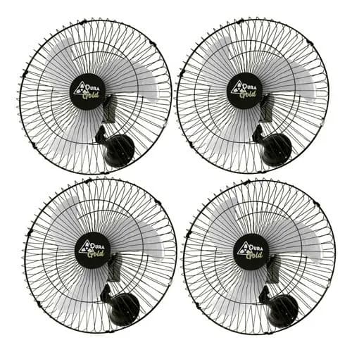 Kit 4 Ventilador Parede Oscilante 60cm Dura Gold 220w Bivolt