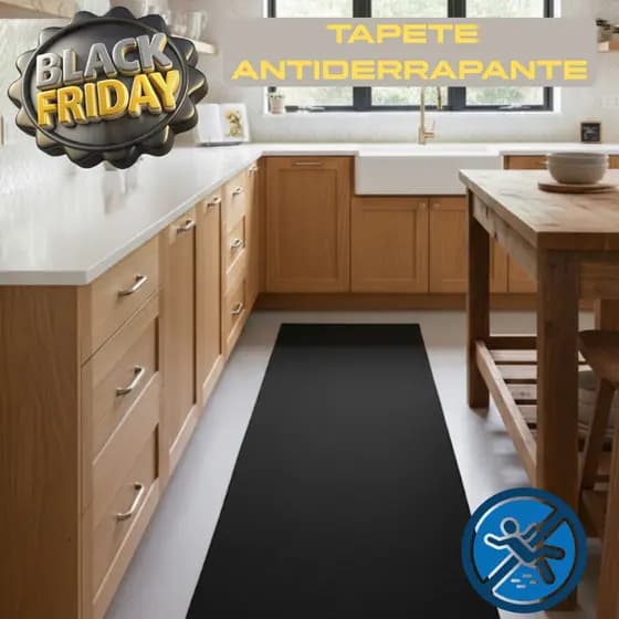 Passadeira Black Friday Tapete Antiderrapante Para Lavanderia, Cozinha, Banheiro e Areas Umidas