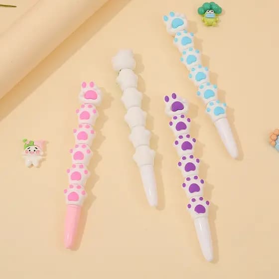 Caneta giratória fofa Criativa Kawaii de gel com tinta preto ponta fina 0.5mm / Papelaria Criativa