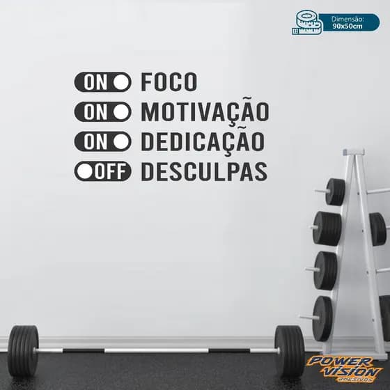 Adesivo De Parede Decorativo Foco Motivação Academia Fitness