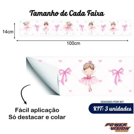 Faixa Adesiva Para Parede Decorativa Quarto Infantil Diversos Temas