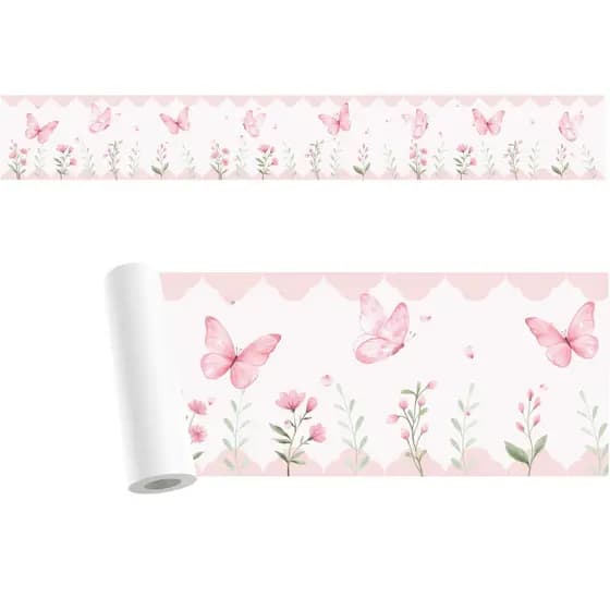 Faixa Adesiva Decorativa Para Quarto Infantil Borboletas 6un