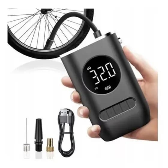 Mini Compressor De Ar Portátil Recarregável Digital USB Calibrador De Pneus Carro Moto Bicicleta Infláveis Automático