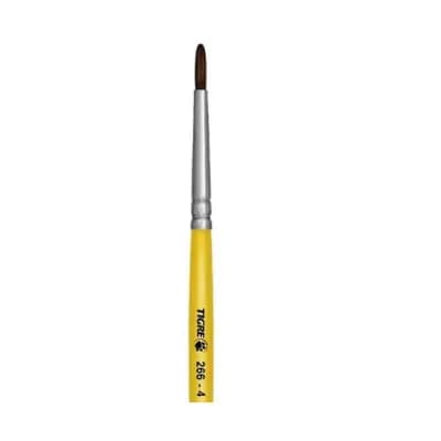 Pincel escolar Redondo 266 N.04 Amarelo - Pinceis Tigre