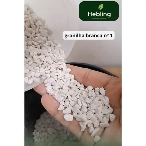 Granilha Branca N1 e N2 Cascalho Pedra de Jardim Pedrisco Decoração Vaso Paisagismo 1-5Kg