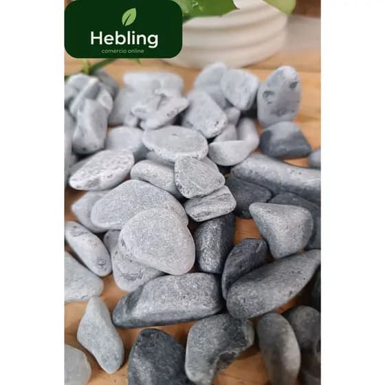 Pedra Ornamental Seixo Grafite Cinza N1 Tamanho Médio Decoração Jardim Vaso Aquário Terrário