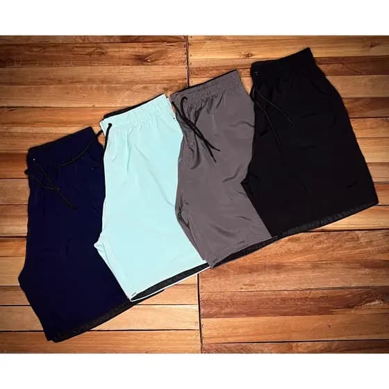 Kit 04 Bermudas Mauricinho Moda Praia Básicas - Azul Marinho, Branca, Cinza e Preta - Promoção!