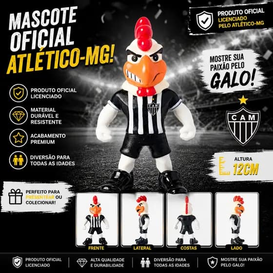 Boneco Mascote Oficial Atlético Mineiro Original Licenciado Galo