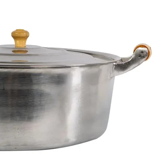 Caçarola Panela de Aluminio Fundido Batido Polido e Craqueado Tamanho 36