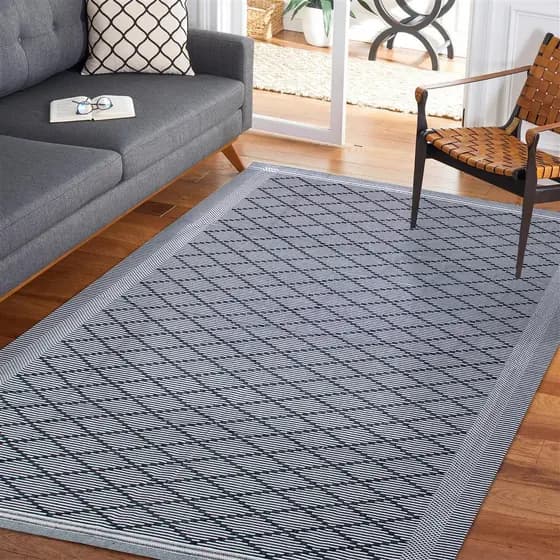 Tapete Grande Sala Quarto Safira 1,50 x 1,60 Algodão