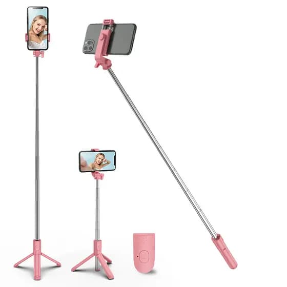Tripé Selfie Stick Extensível com Controle Remoto Sem Fio para Grupos de Selfies e Streaming ao Vivo stick 0.7M comprime