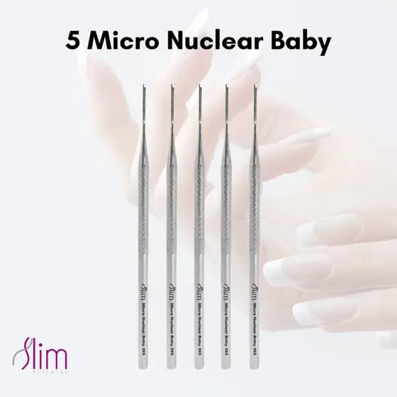 Kit 5 Micro Nuclear Baby N° 203 - Perfeito para Manicure e Podóloga, Precisão Compacta e Eficiente