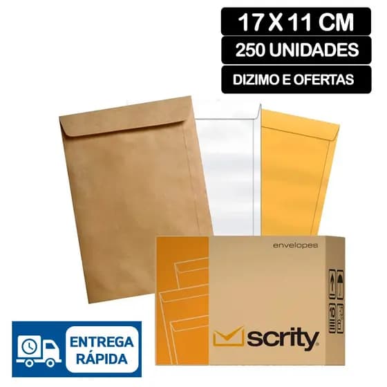 Envelope Dizimo Igreja 11X17 cm 11 x 17 cm Scrity 250 Unidades