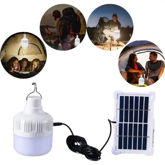 Lâmpada Led Solar Camping Acampamento Portátil Bulbo Iluminação Emergência Sos