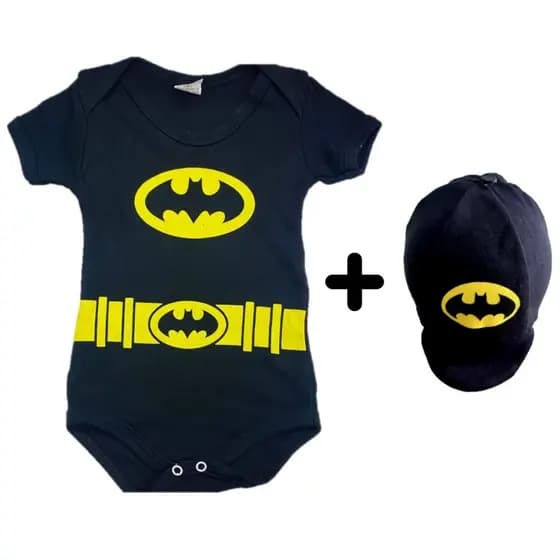 Body Bebê Mesversario Batman Body e Boina Temático