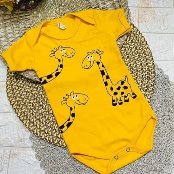 body girafa body para bebê estampado