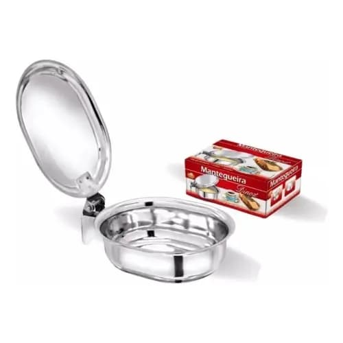 Manteigueira Inox Resistente Dinox: Elegância e Durabilidade para Sua Mesa