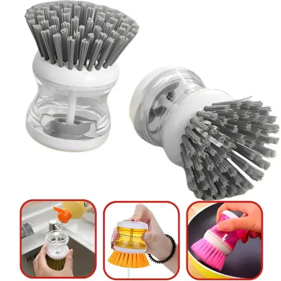 Escova Multiuso Lava Louça Com Dispenser Detergente - 2 Em 1