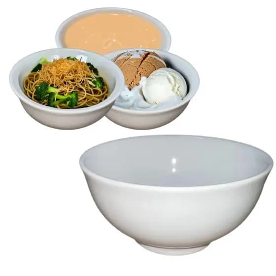 Jogo 12 Tigela Oriental Japonesa Sapporo 400ml Branca 13,5cm x 6.5cm Porcelana Alta Resistencia