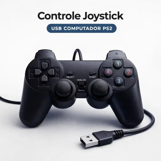 Controle Joystick USB para PC Computador PS2 Gamepad Controle Gamer Para Jogos